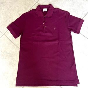 Burberry mens polo shirt extra small maroon dark Burgundy